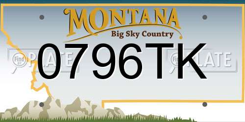 0796TK Montana License Plate