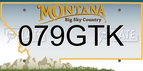 079GTK Montana License Plate