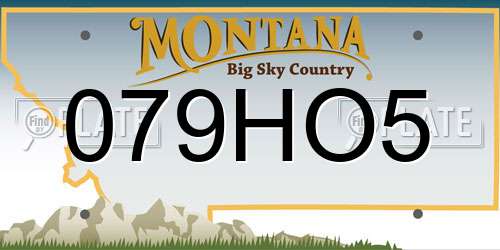 079HO5 Montana License Plate
