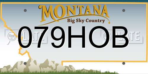 079HOB Montana License Plate