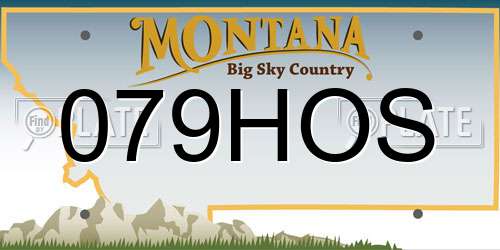 079HOS Montana License Plate
