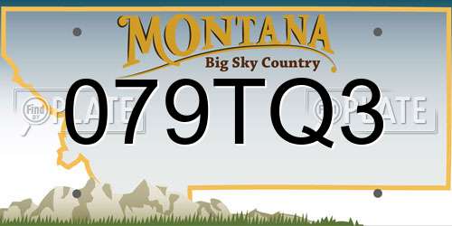 079TQ3 Montana License Plate