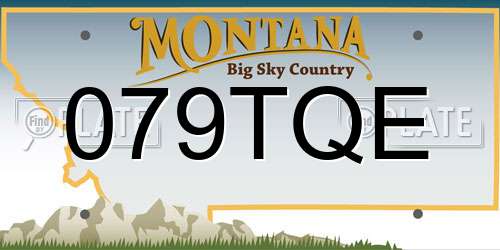 079TQE Montana License Plate