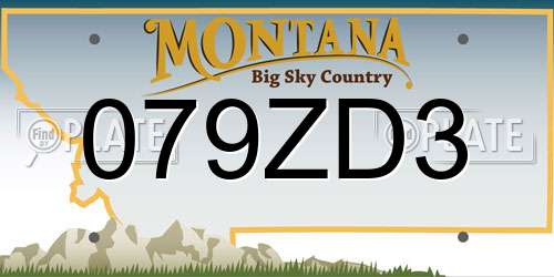 079ZD3 Montana License Plate