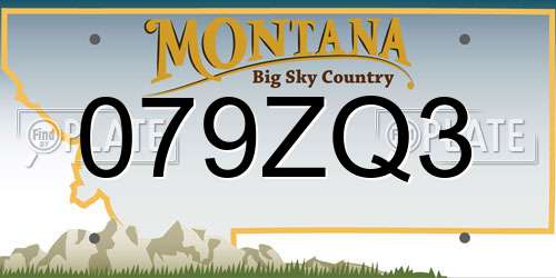 079ZQ3 Montana License Plate