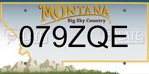 079ZQE Montana License Plate