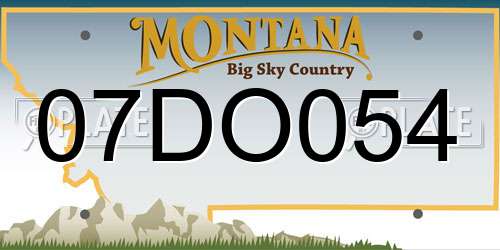 07DO054 Montana License Plate