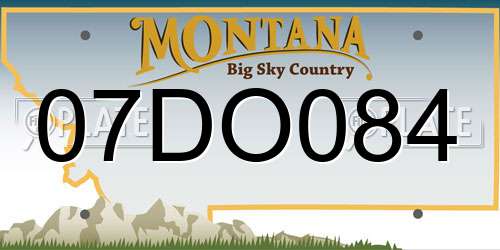 07DO084 Montana License Plate