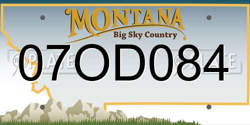 07OD084 Montana License Plate