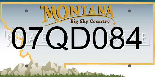 07QD084 Montana License Plate