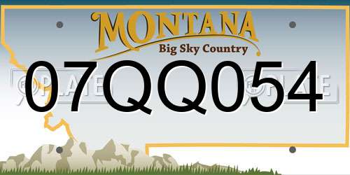 07QQ054 Montana License Plate