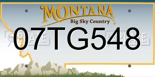 07TG548 Montana License Plate