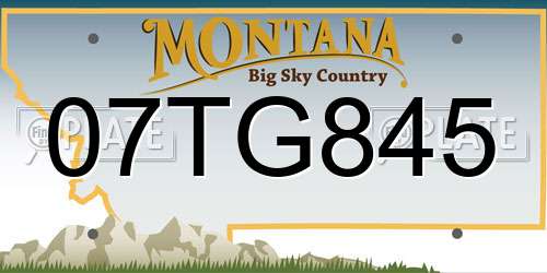 07TG845 Montana License Plate