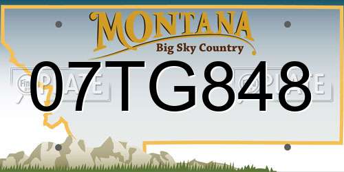 07TG848 Montana License Plate
