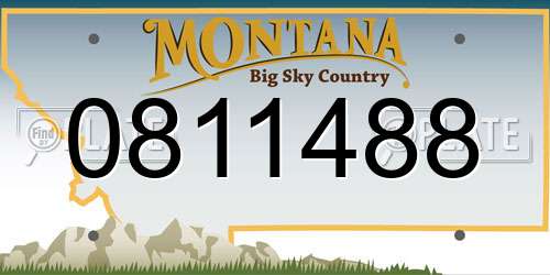 0811488 Montana License Plate