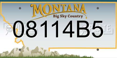 08114B5 Montana License Plate