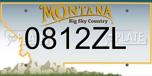 0812ZL Montana License Plate