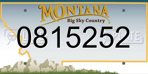0815252 Montana License Plate