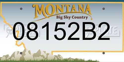 08152B2 Montana License Plate
