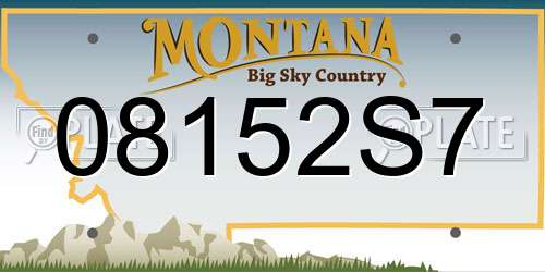08152S7 Montana License Plate