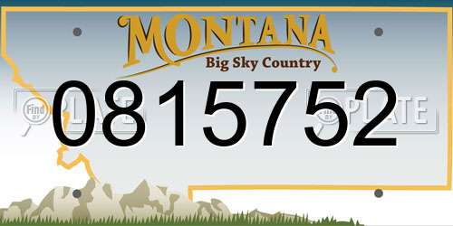 0815752 Montana License Plate