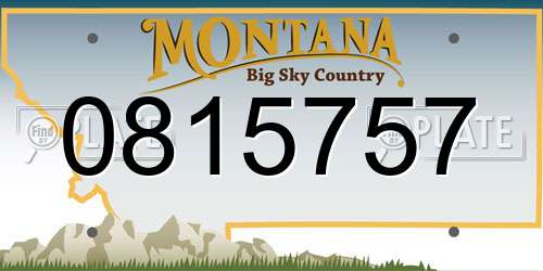 0815757 Montana License Plate