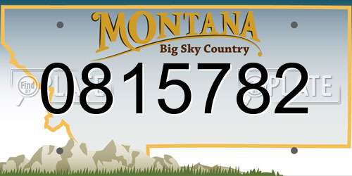 0815782 Montana License Plate