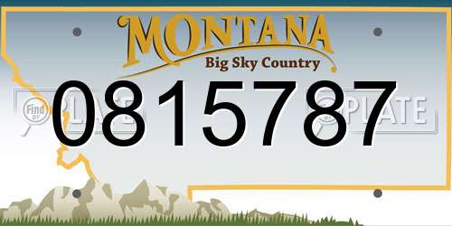 0815787 Montana License Plate