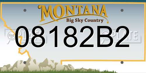 08182B2 Montana License Plate