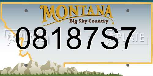 08187S7 Montana License Plate