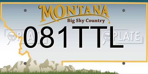 081TTL Montana License Plate