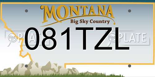 081TZL Montana License Plate