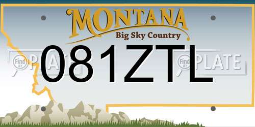081ZTL Montana License Plate