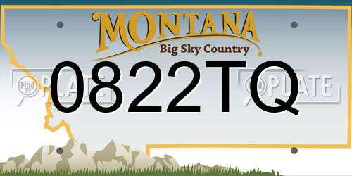 0822TQ Montana License Plate