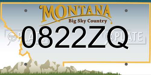 0822ZQ Montana License Plate