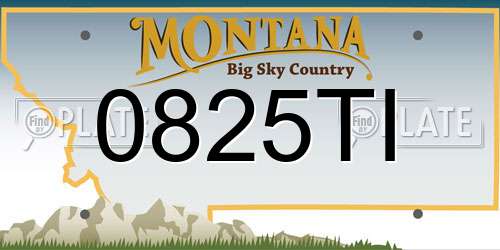 0825TI Montana License Plate