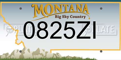 0825ZI Montana License Plate