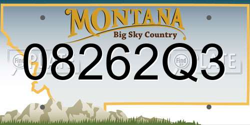 08262Q3 Montana License Plate