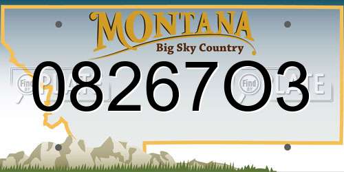 08267O3 Montana License Plate