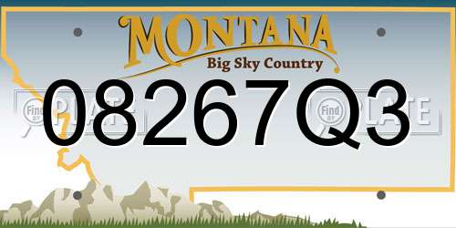08267Q3 Montana License Plate
