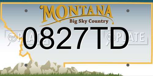 0827TD Montana License Plate