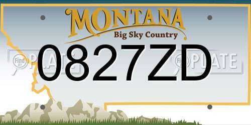 0827ZD Montana License Plate