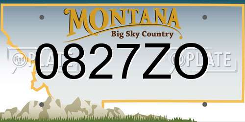 0827ZO Montana License Plate