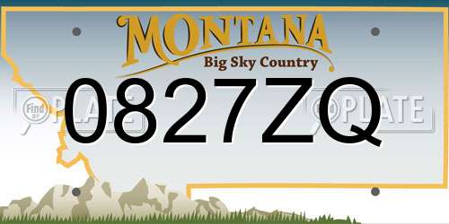 0827ZQ Montana License Plate