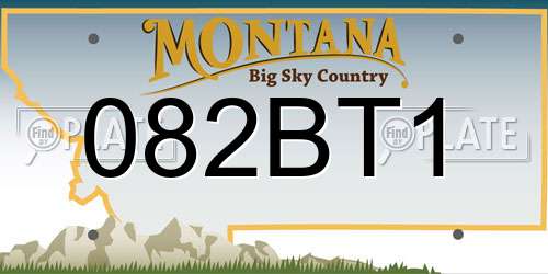 082BT1 Montana License Plate