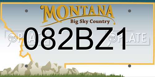 082BZ1 Montana License Plate