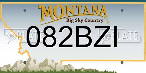 082BZI Montana License Plate