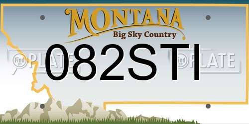082STI Montana License Plate
