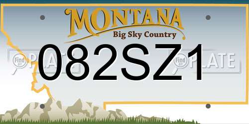 082SZ1 Montana License Plate