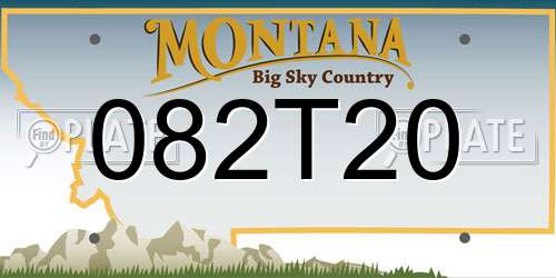082T20 Montana License Plate